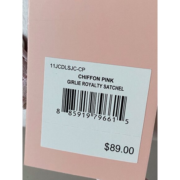 Juicy Couture Girlie Royalty Dome Satchel Crossbody Chiffon Pink Velour W/Charm - Picture 5 of 13